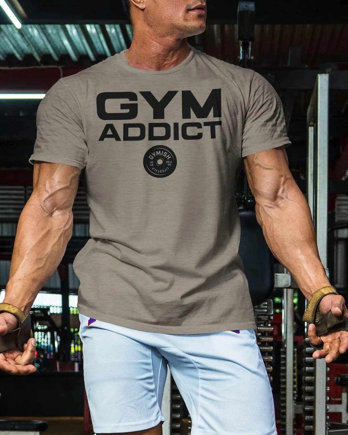 Gym Addict Workout Shirts for Men, Funny Lifting T-Shirt