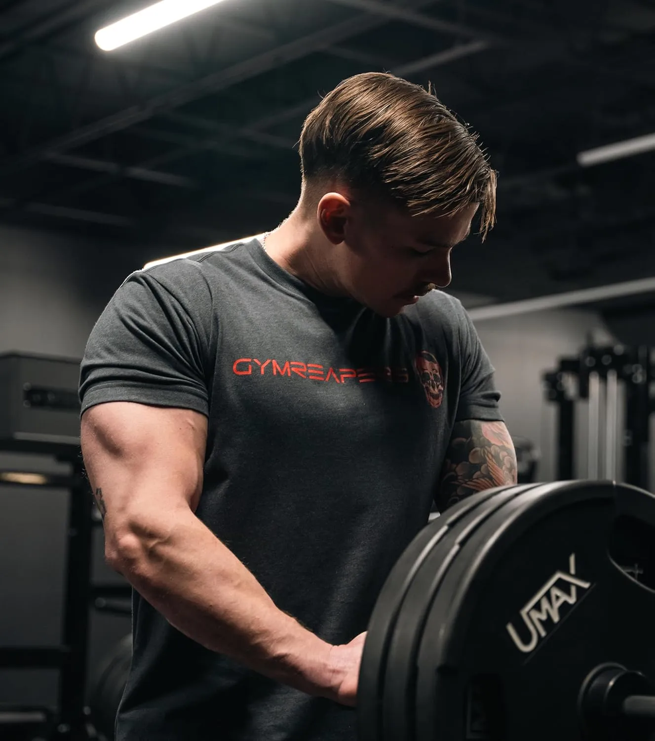 Gymreapers Workout Short Sleeve Shirt Workout T-Shirt for Men Crew Neck Shirts Casual Gym Cotton Everyday Tee