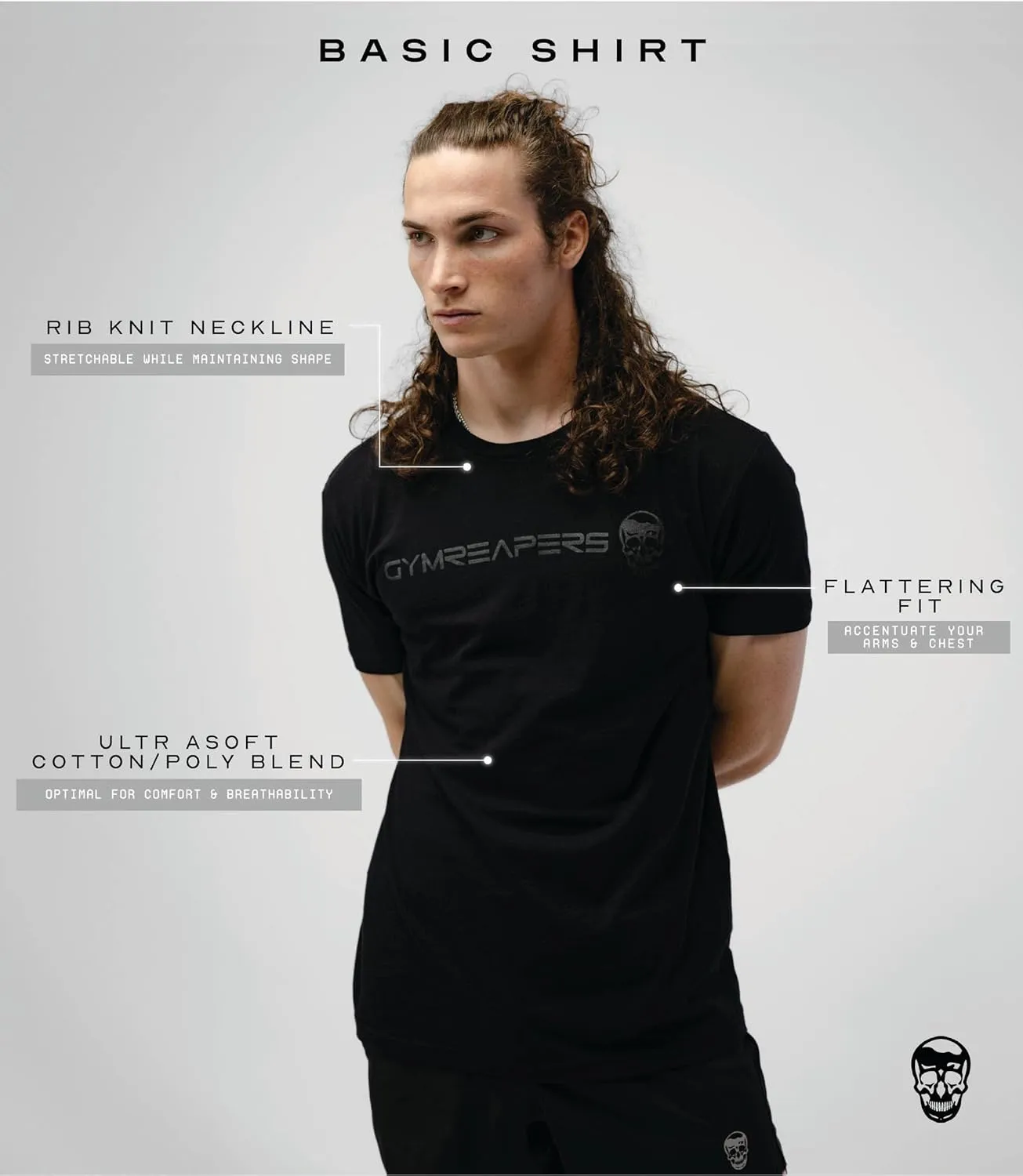 Gymreapers Workout Short Sleeve Shirt Workout T-Shirt for Men Crew Neck Shirts Casual Gym Cotton Everyday Tee