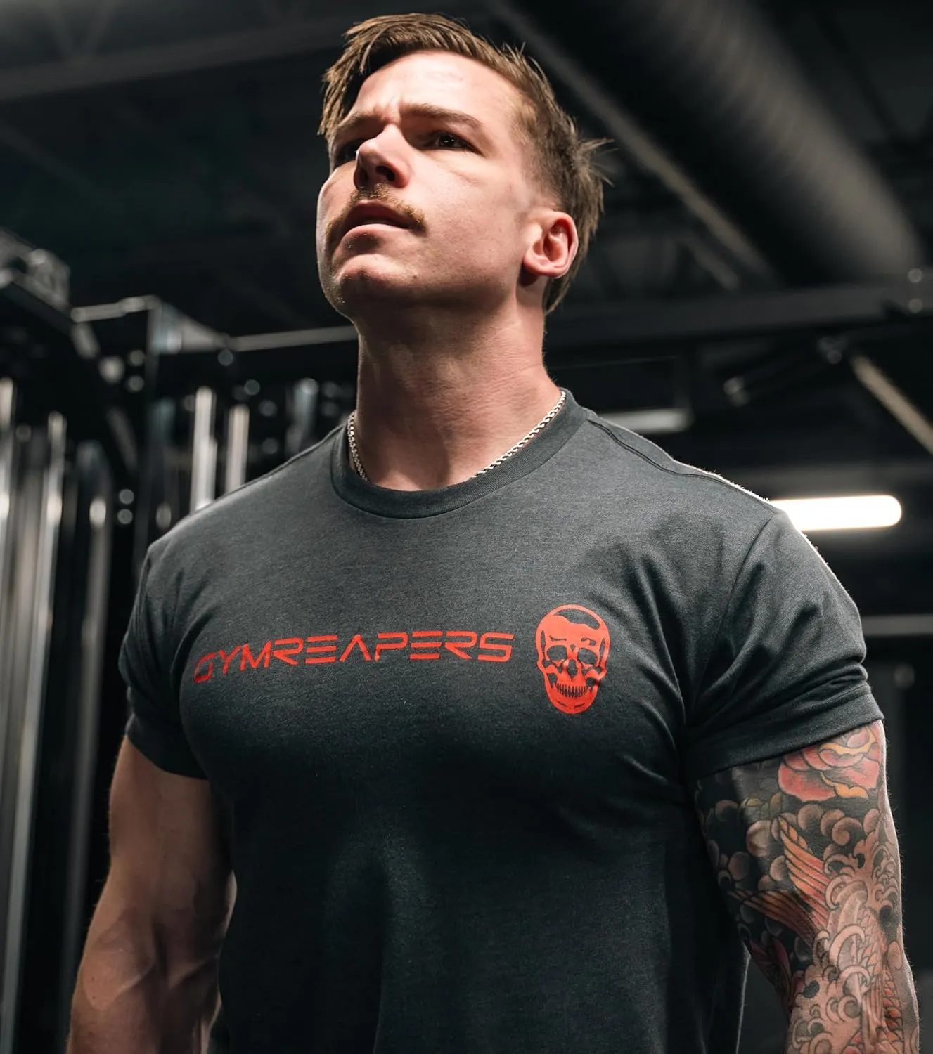 Gymreapers Workout Short Sleeve Shirt Workout T-Shirt for Men Crew Neck Shirts Casual Gym Cotton Everyday Tee