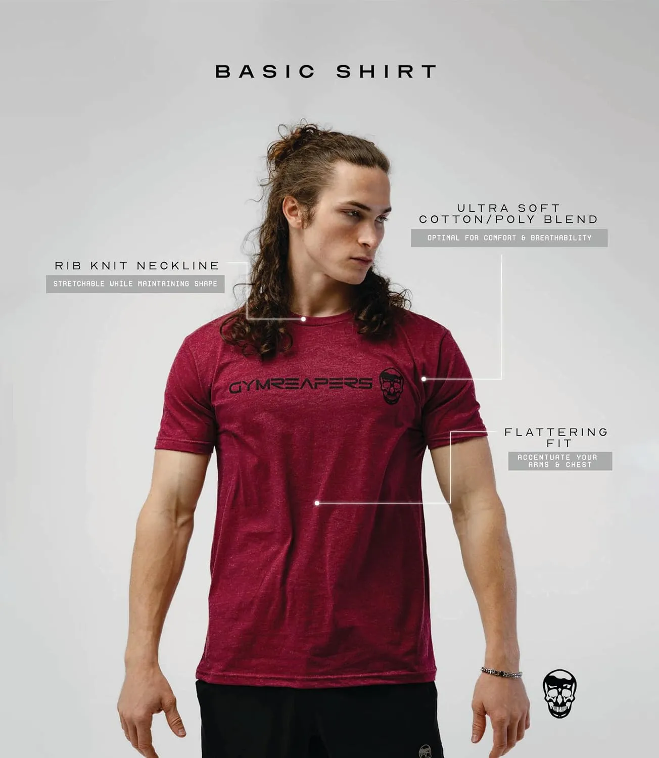 Gymreapers Workout Short Sleeve Shirt Workout T-Shirt for Men Crew Neck Shirts Casual Gym Cotton Everyday Tee
