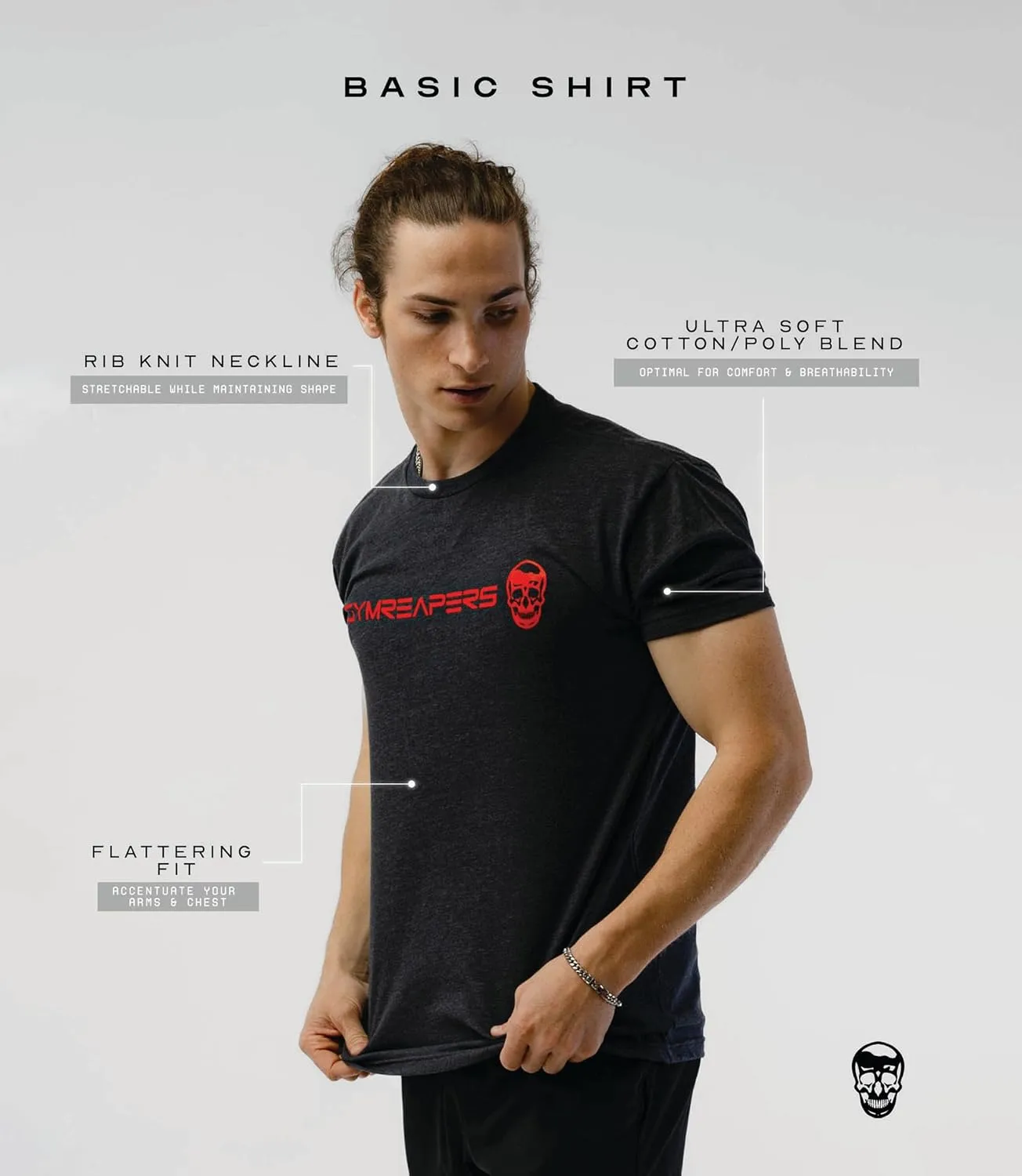 Gymreapers Workout Short Sleeve Shirt Workout T-Shirt for Men Crew Neck Shirts Casual Gym Cotton Everyday Tee