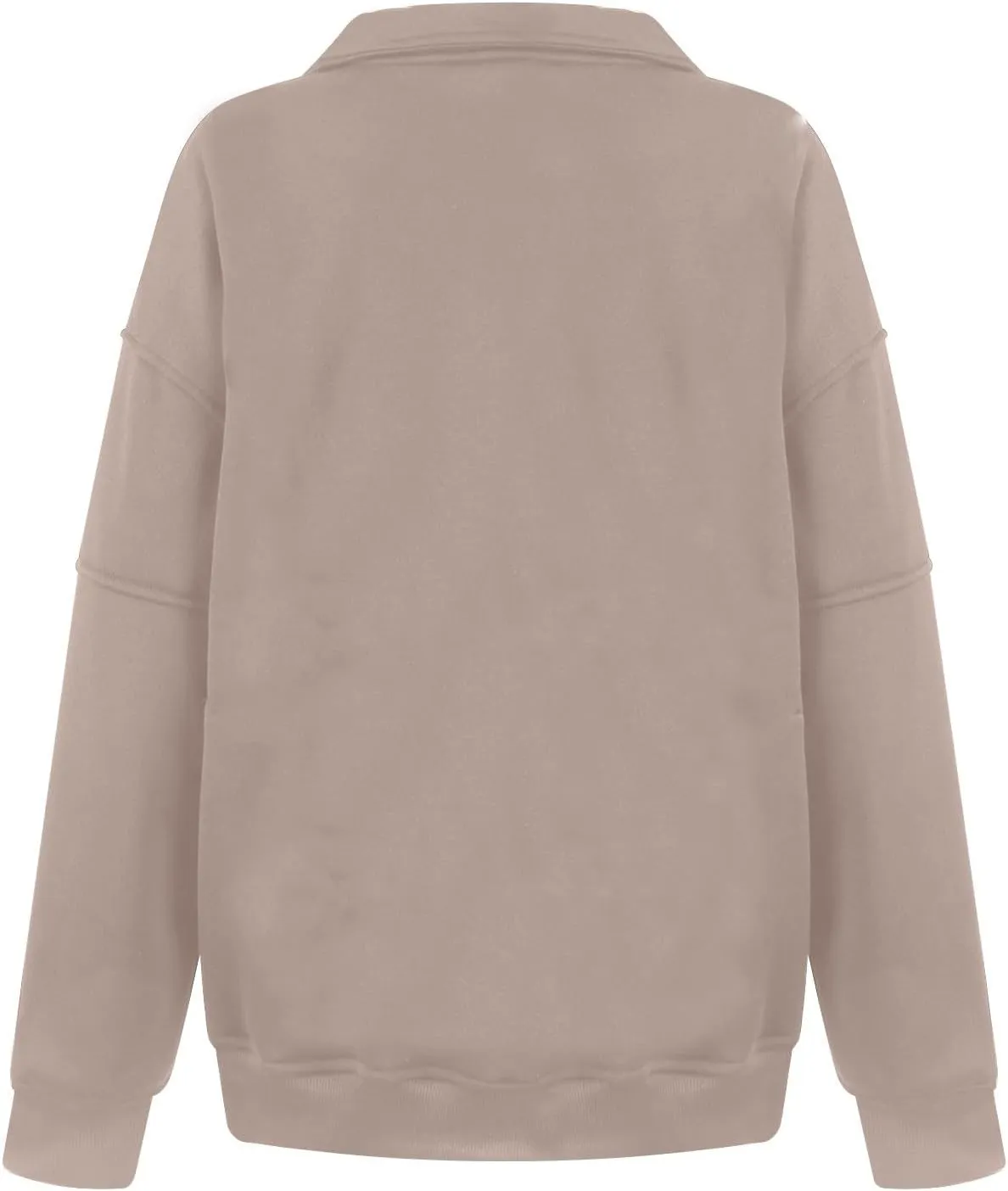 Half Zip Pullover Women Cropped Fleece Oversized Sweatshirt Long Sleeve Thumb Hole Quarter Zipper Hoodies with Pockets