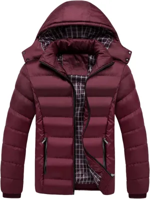 Heavy Winter Coats for Men Waterproof Plus Size Cotton Padded Quilted Hooded Jackets Winter Thermal Outdoor Snow Ski Outwears
