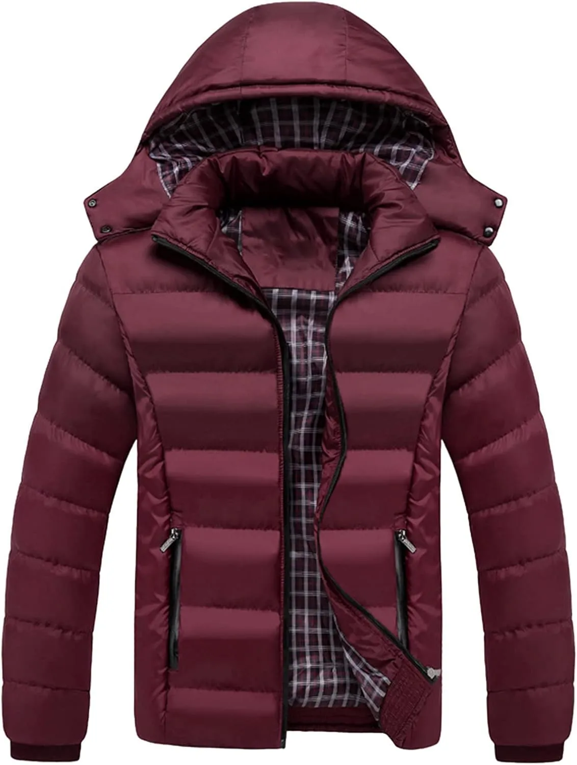 Heavy Winter Coats for Men Waterproof Plus Size Cotton Padded Quilted Hooded Jackets Winter Thermal Outdoor Snow Ski Outwears