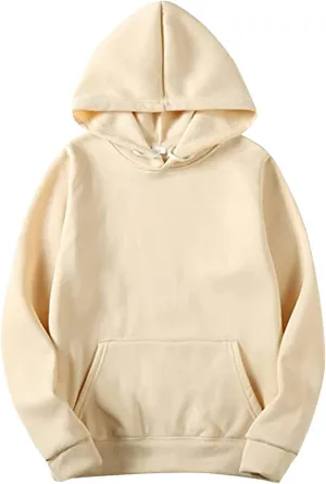 Hooded Sweatshirts for Men and Women Solid Color Soft Hoodies Pockets Oversized Loose Workout Pullover Tops Unisex