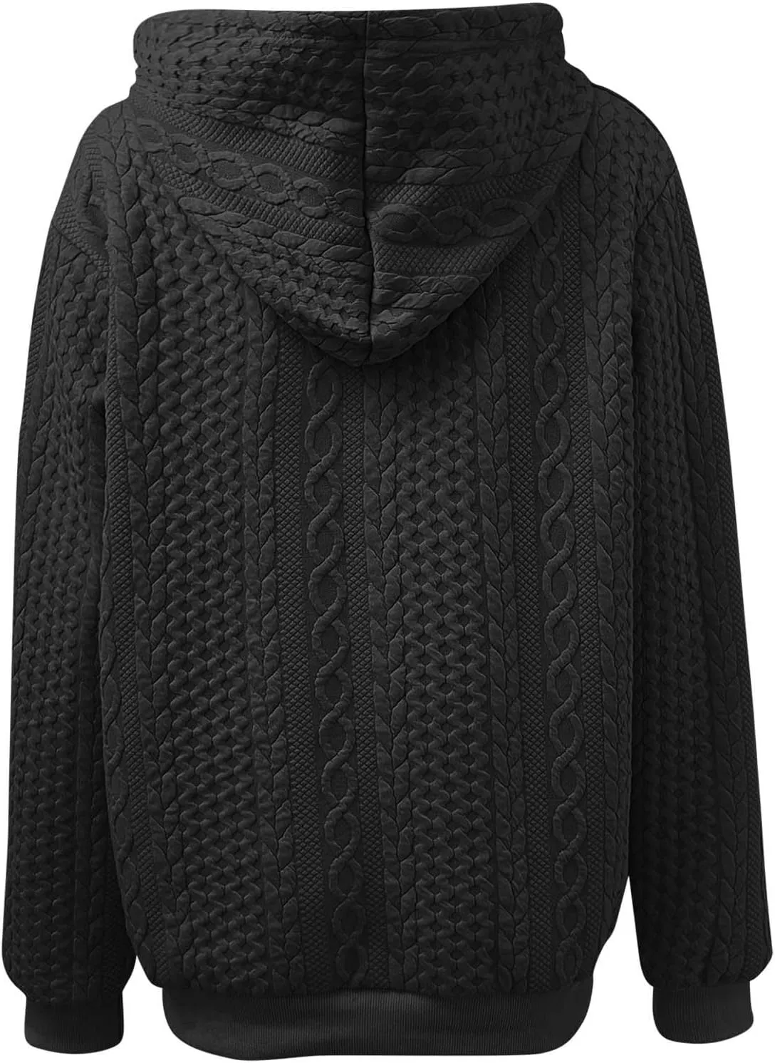 Hoodie Sweaters for Women Cable Knit Slouchy Long Sleeve Oversized Sweatshirt Cozy Chunky Y2K Hoodie Drawstring Pullover Tops