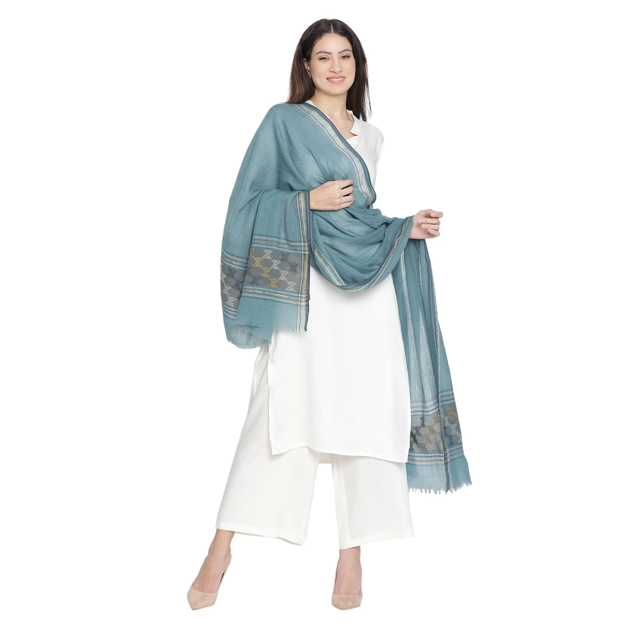 Ibadat Wool Metallic Dobby Shawl