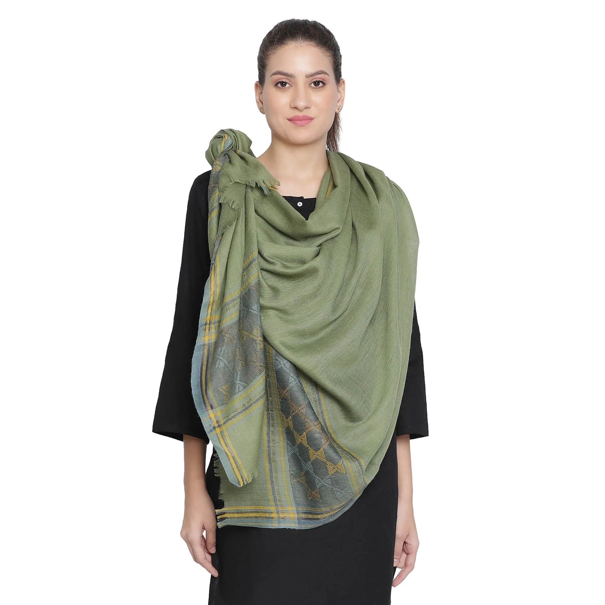 Ibadat Wool Metallic Dobby Shawl