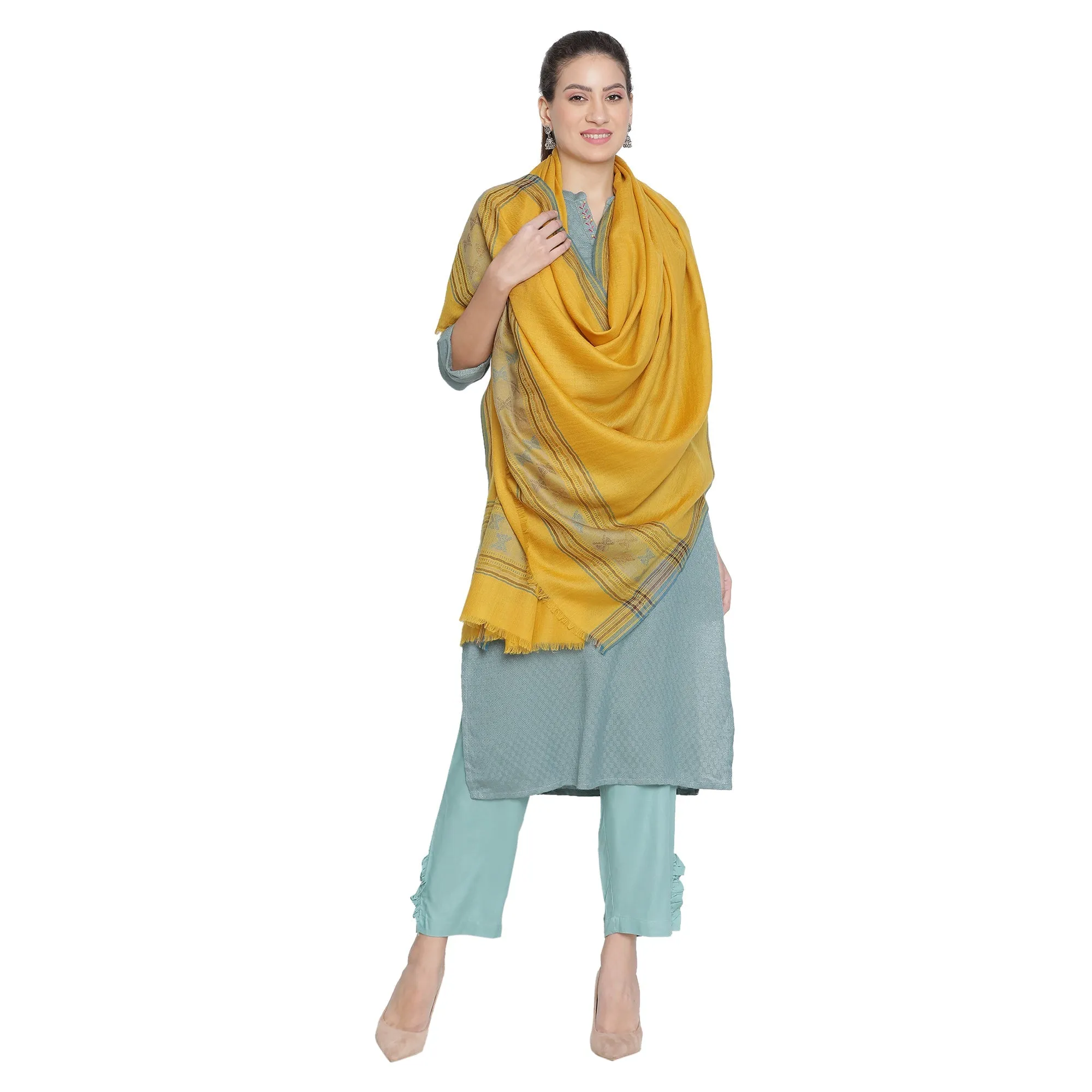 Ibadat Wool Metallic Dobby Shawl