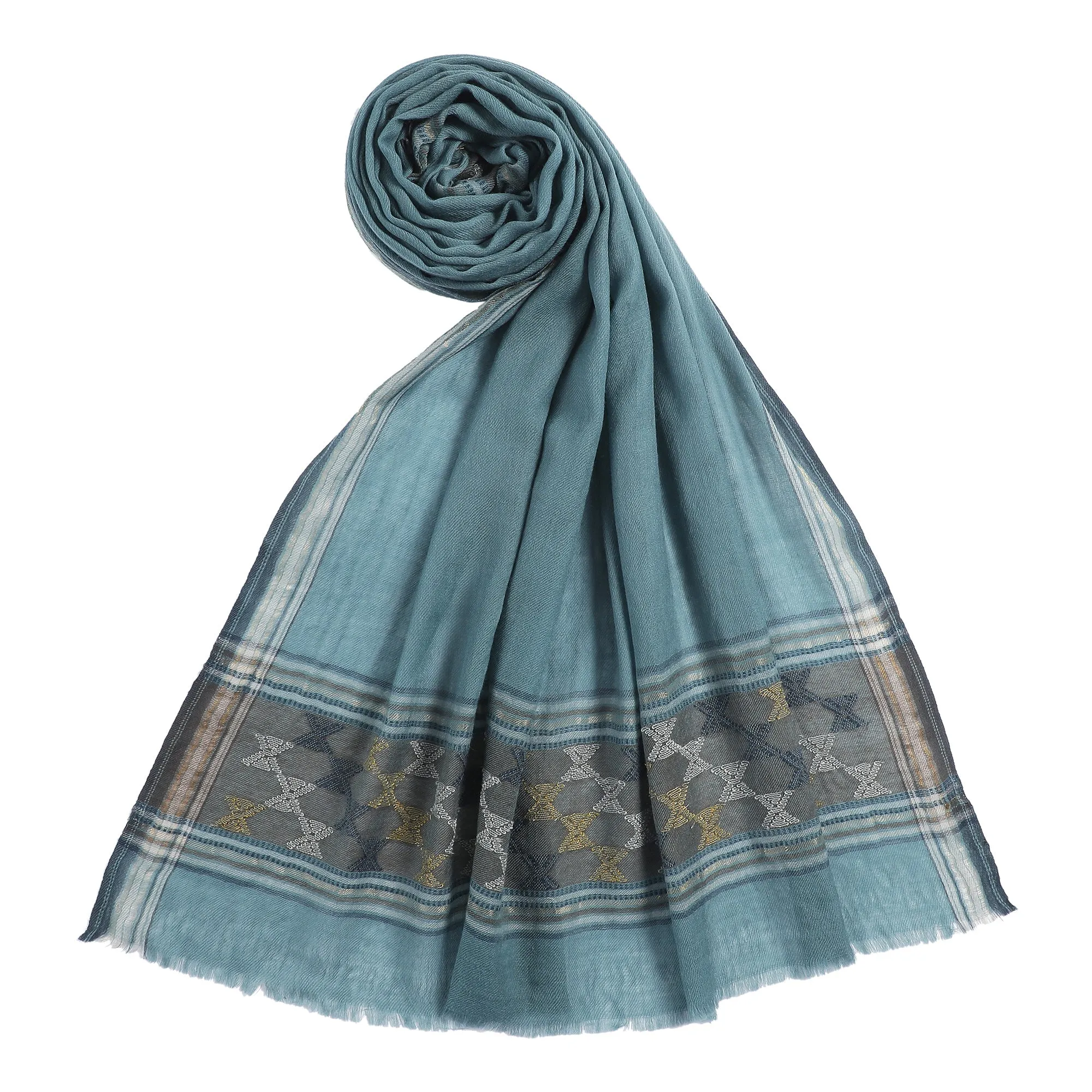 Ibadat Wool Metallic Dobby Shawl