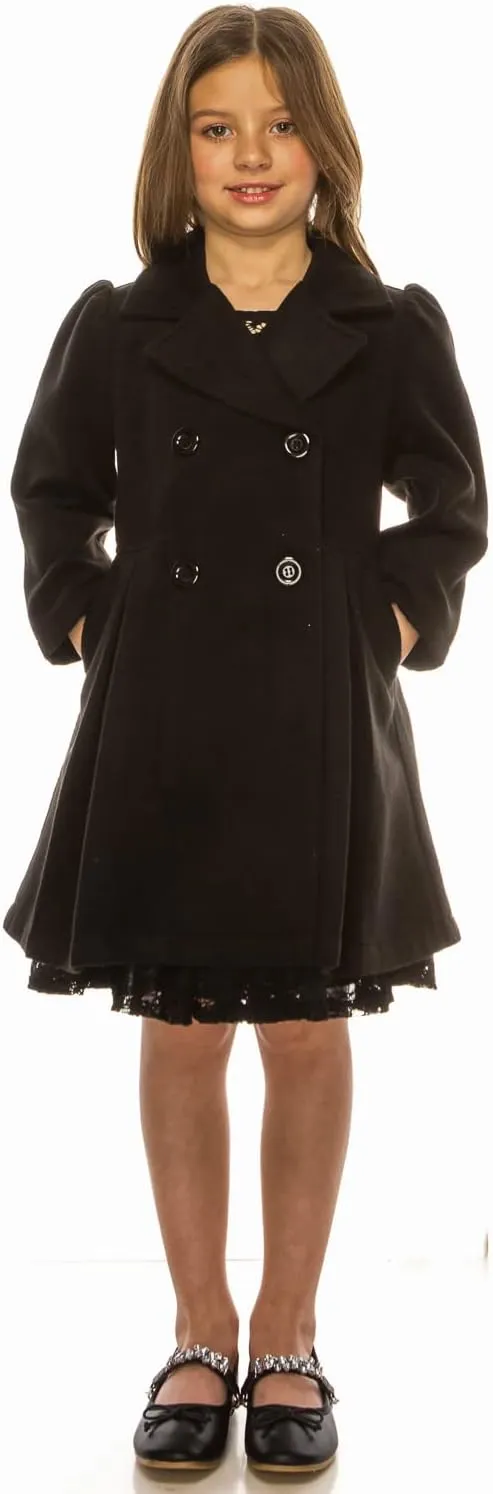 iGirlDress Coat Long Sleeve Button Pocket Long Winter Coat Outerwear