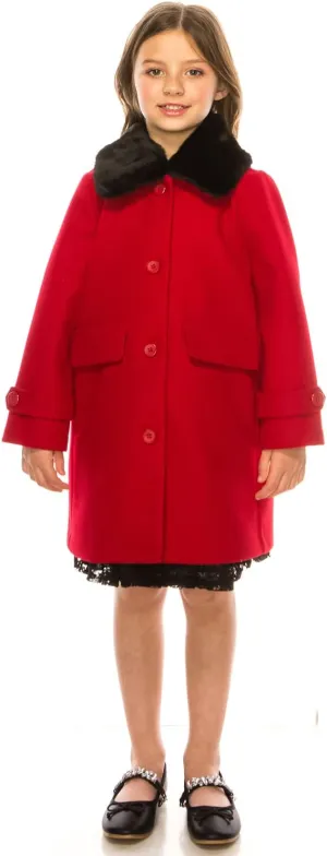 iGirlDress Coat Long Sleeve Button Pocket Long Winter Coat Outerwear