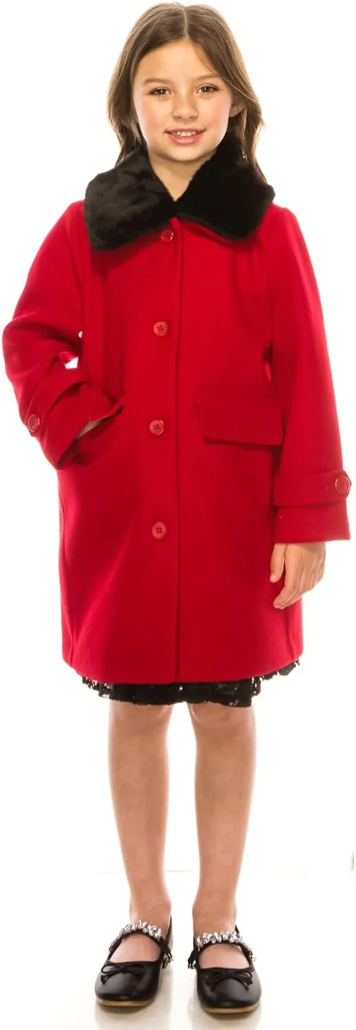 iGirlDress Coat Long Sleeve Button Pocket Long Winter Coat Outerwear