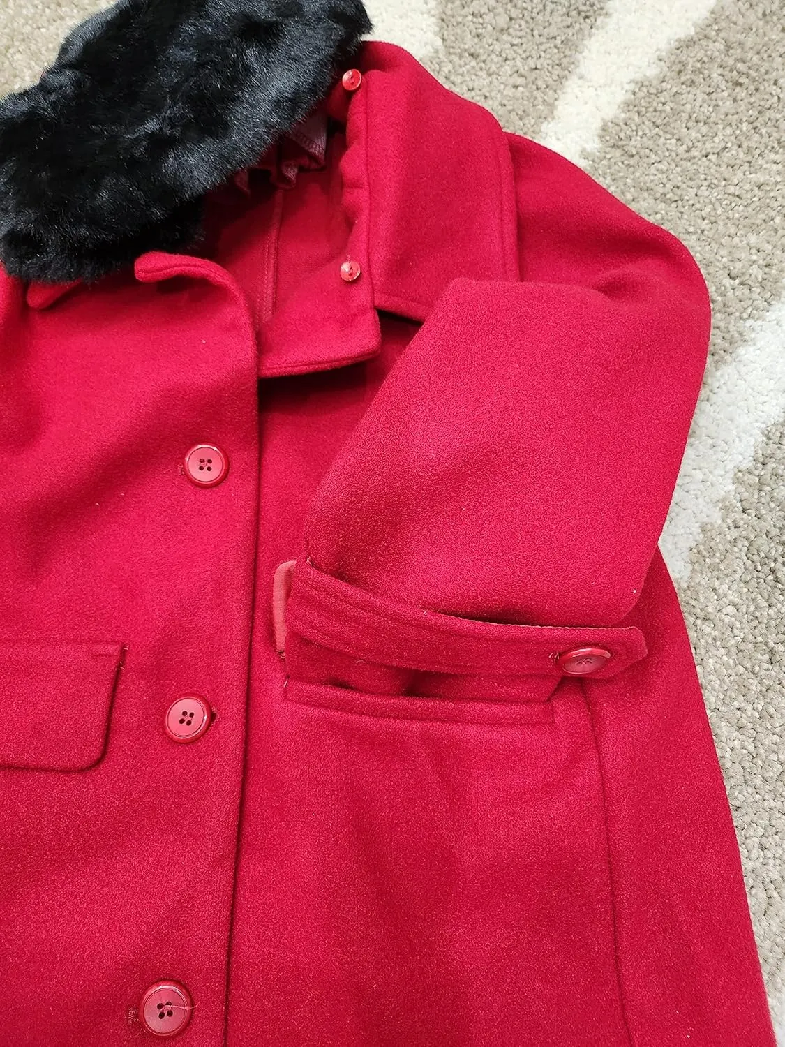iGirlDress Coat Long Sleeve Button Pocket Long Winter Coat Outerwear