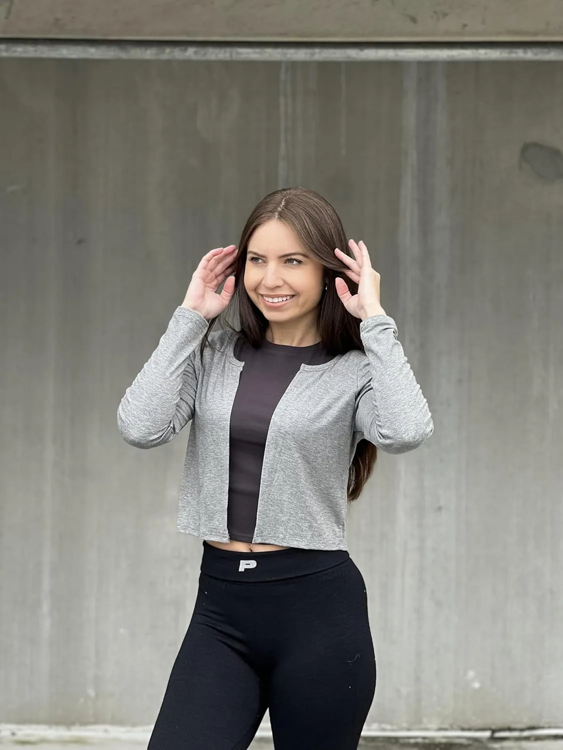 II ININ Womens Cardigan 2024 Bolero Shrugs Cropped Cardigan Sweater Long Sleeve Lightweight Open Front Kint Spring Clothes