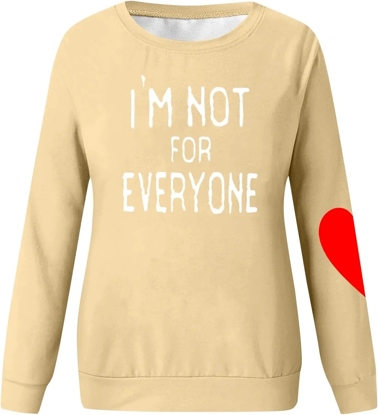 Im Not For Everyone Sweatshirt,Women'S Casual Fashion Valentine'S Day Print Long Sleeve O-Neck Sweatshirts Pullover Top