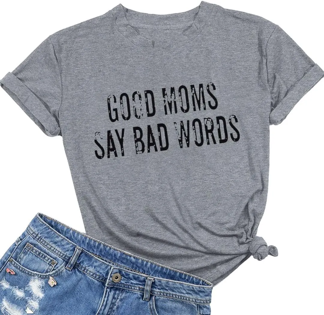 IRISGOD Womens Mom Shirt Summer Funny Short Sleeve Mommy Graphic Tees T-Shirts