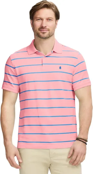 IZOD Men's Advantage Performance Short Sleeve Stripe Polo Shirt
