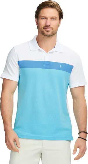 IZOD Men's Advantage Performance Short Sleeve Stripe Polo Shirt
