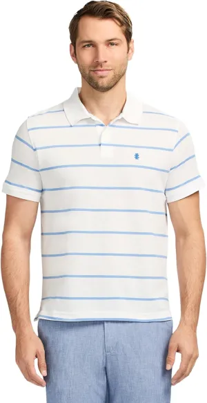 IZOD Men's Advantage Performance Short Sleeve Stripe Polo Shirt