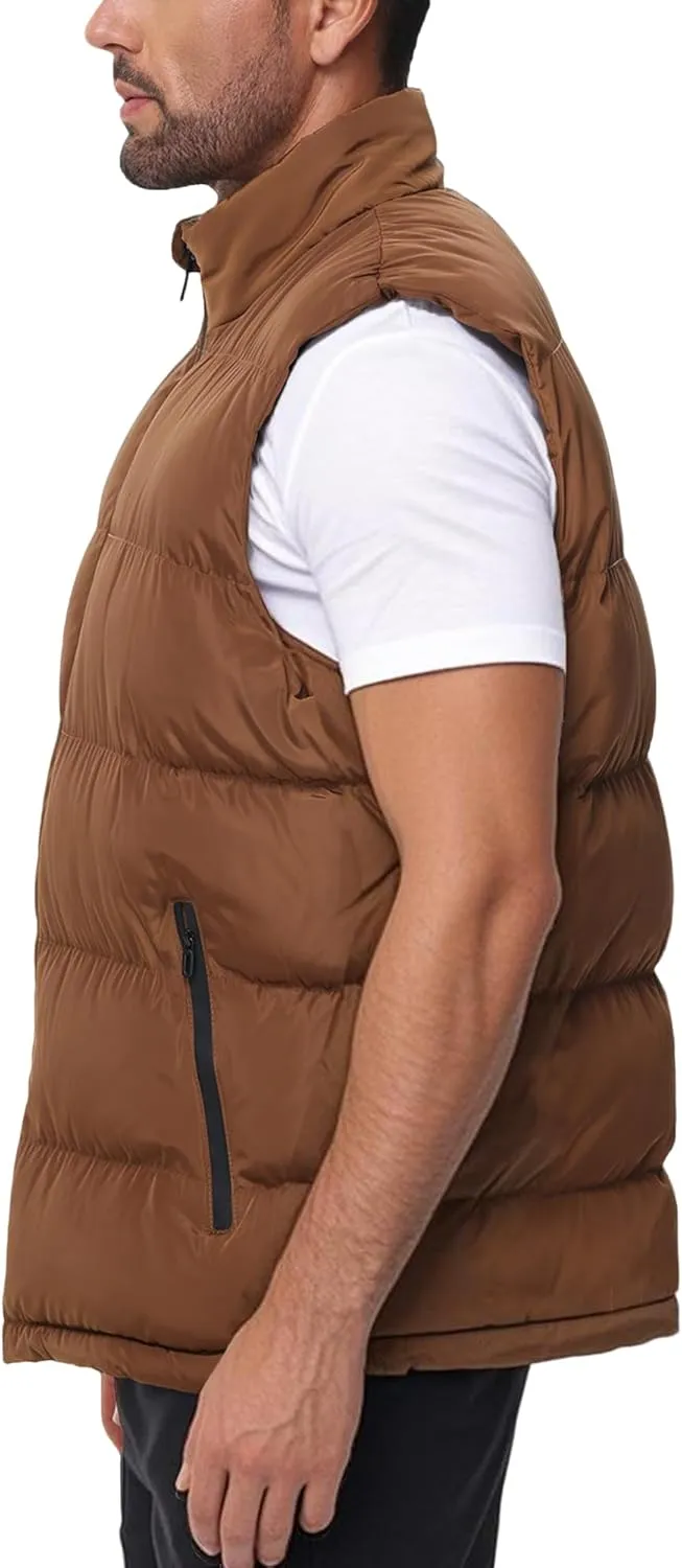 JIHUILAI Men's Puffer Vest Winter Jacket Warm Puffy Vests Men Outdoor Sleeveless Lightweight Water-Resistant Vest M To 3XL