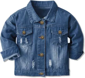 Joe Wenko Classic Kids Toddler Baby Boys & Girls Casual Outwear Denim Jacket
