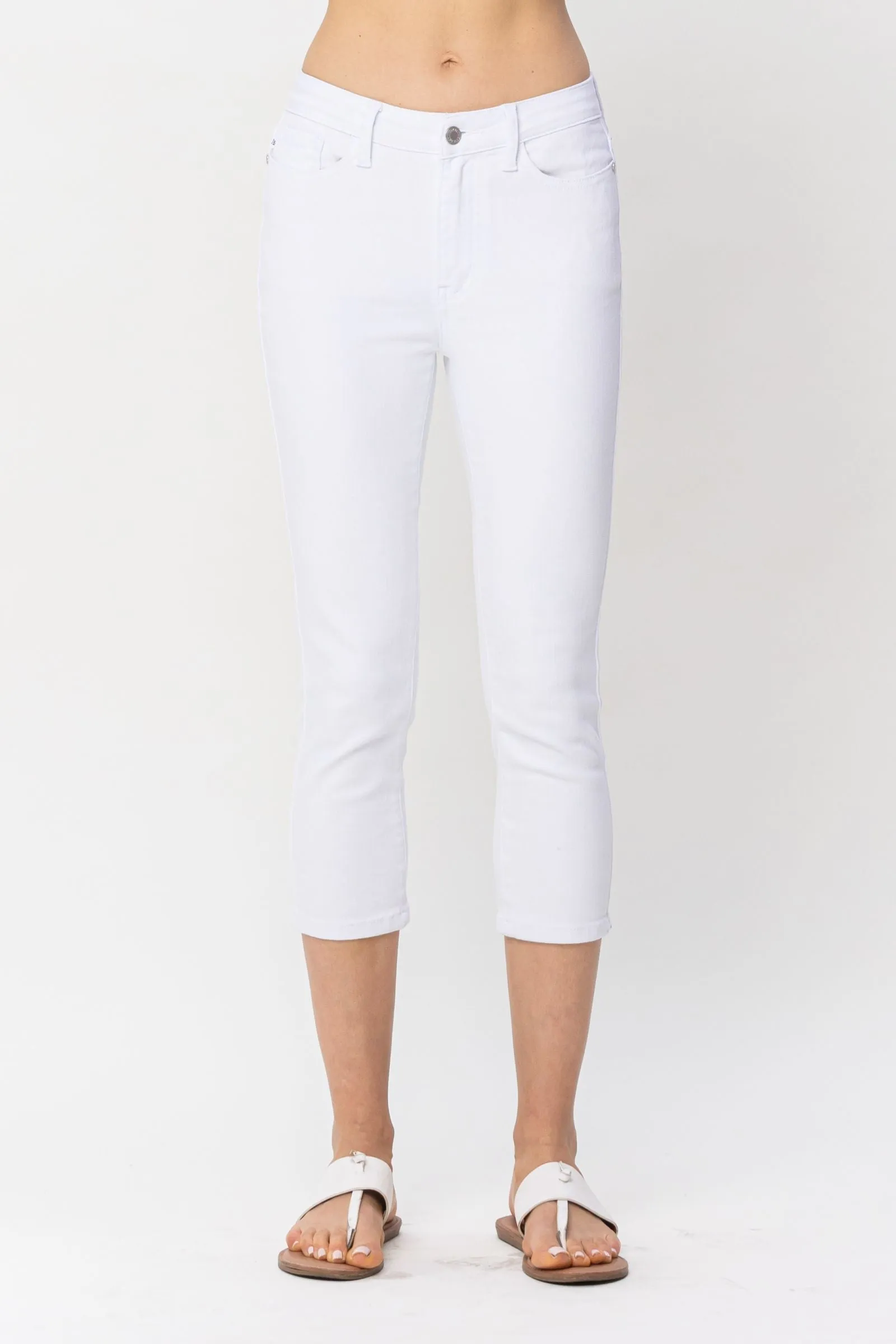 Judy Blue Hi Waist White Capri