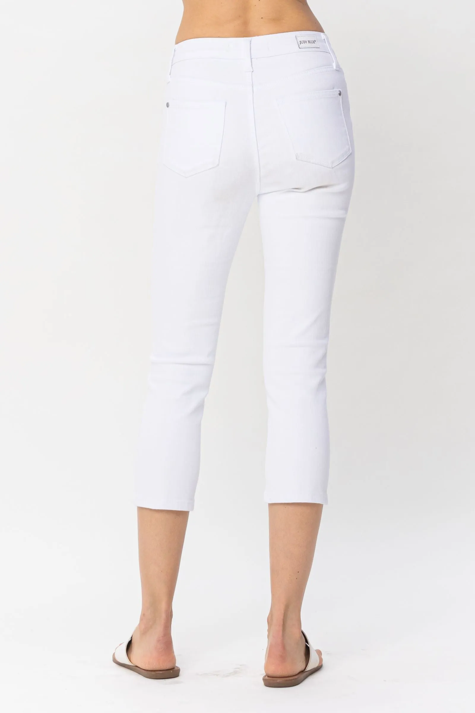 Judy Blue Hi Waist White Capri