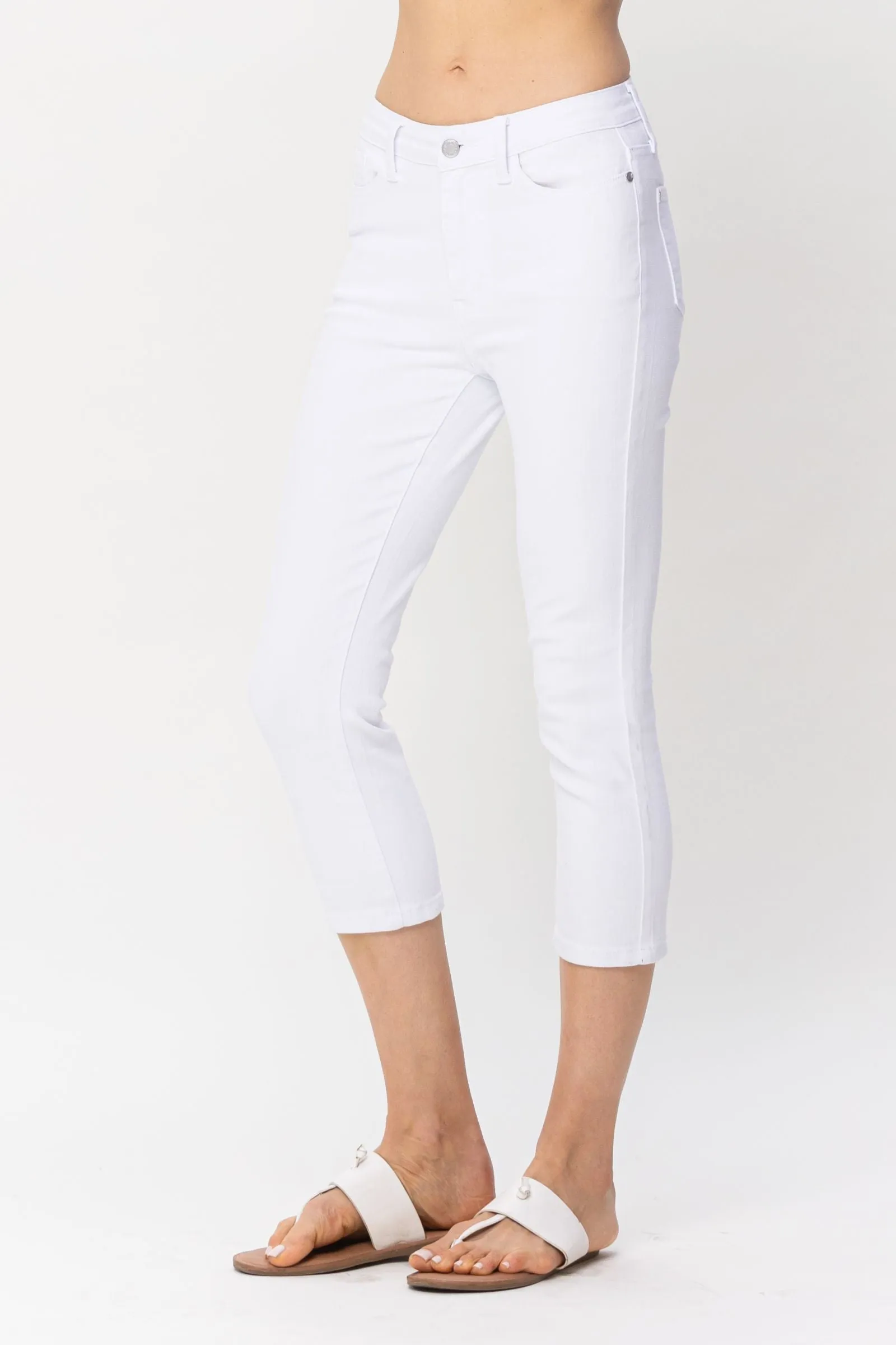 Judy Blue Hi Waist White Capri