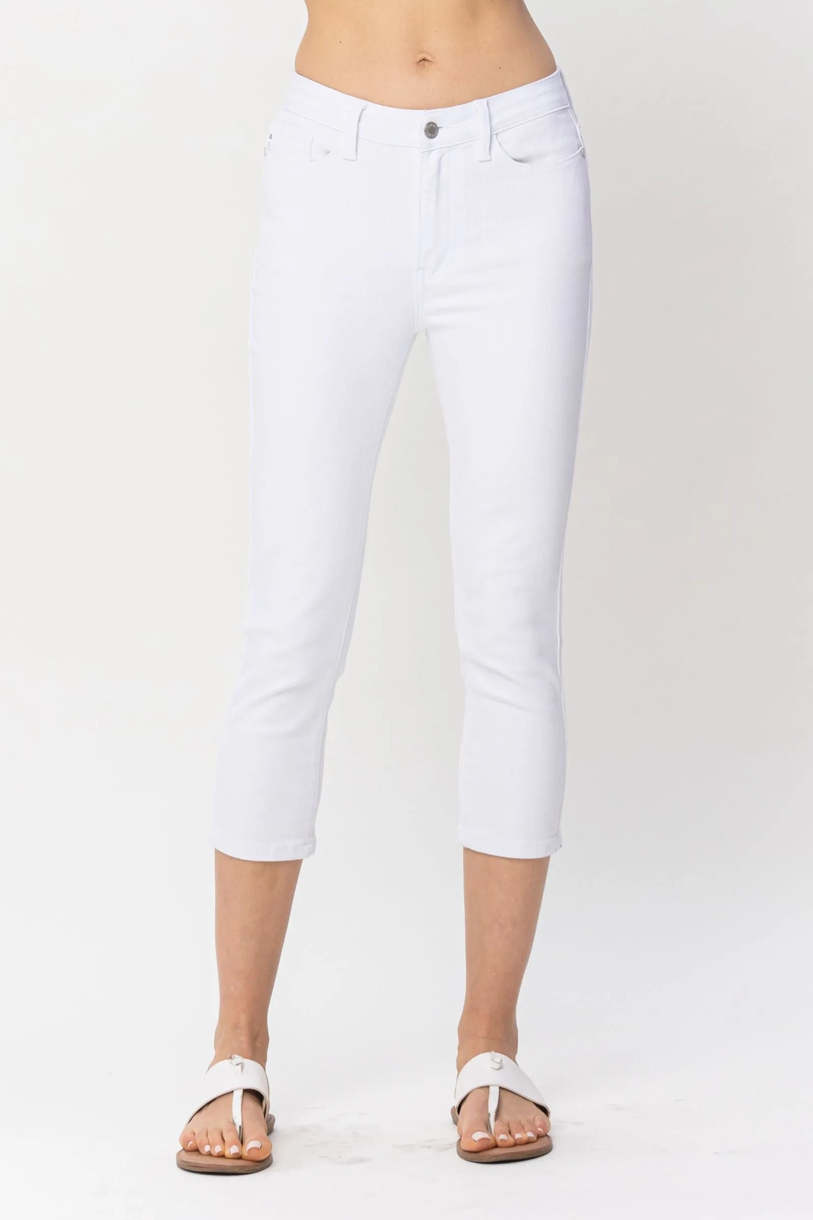 Judy Blue Hi Waist White Capri