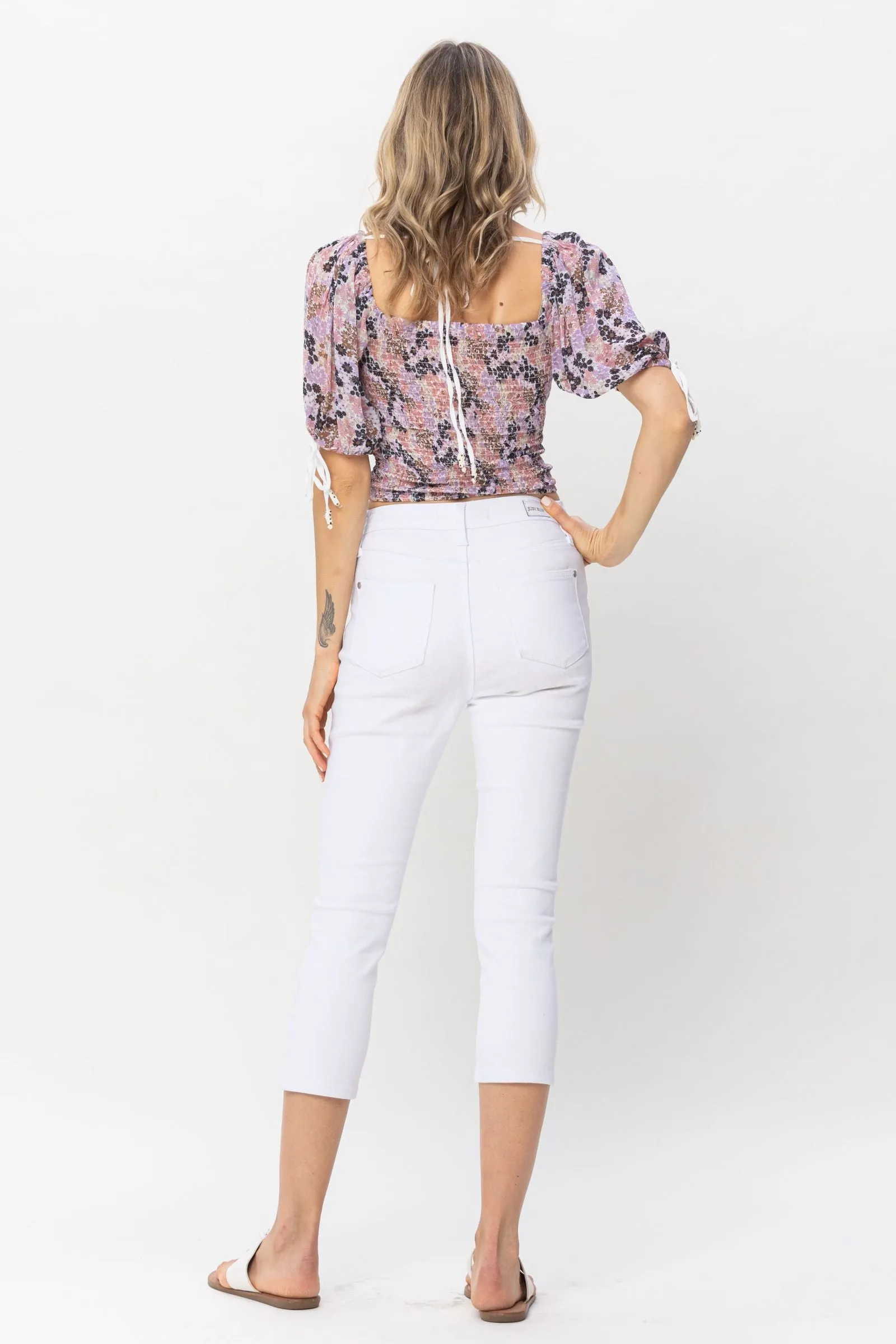 Judy Blue Hi Waist White Capri
