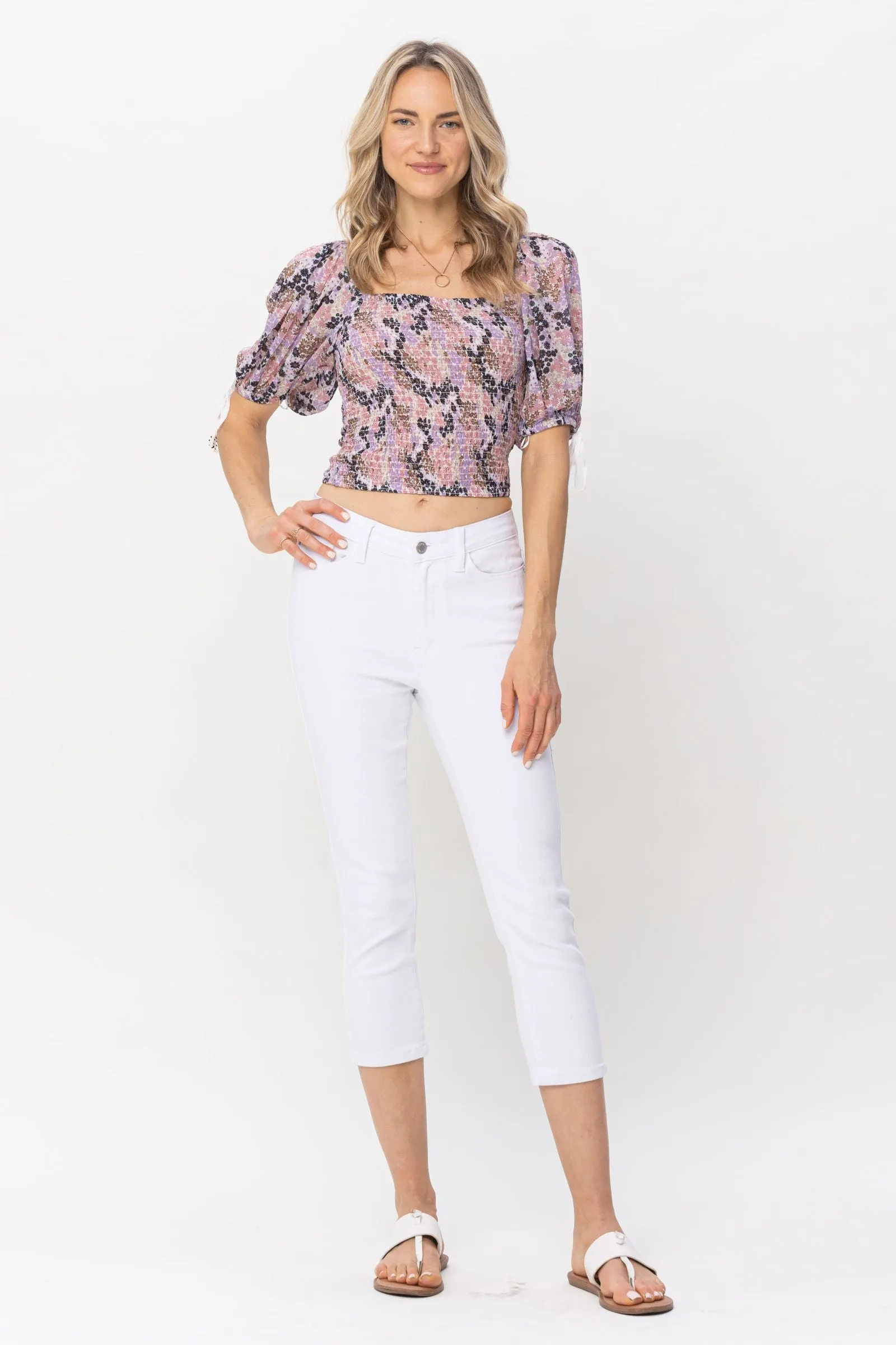 Judy Blue Hi Waist White Capri