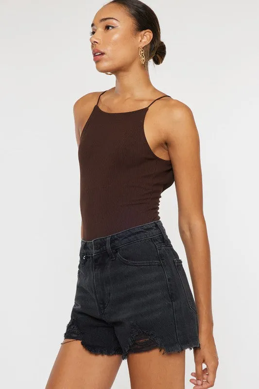 Kan Can High Rise Denim Shorts