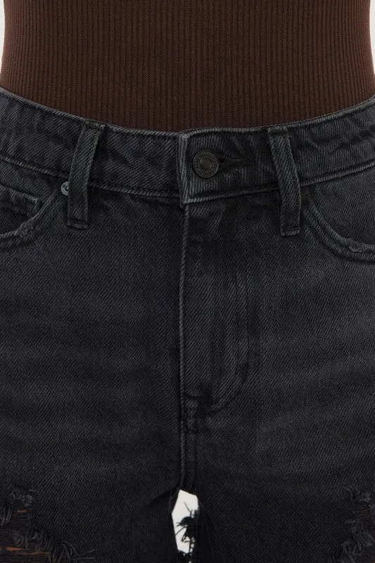Kan Can High Rise Denim Shorts