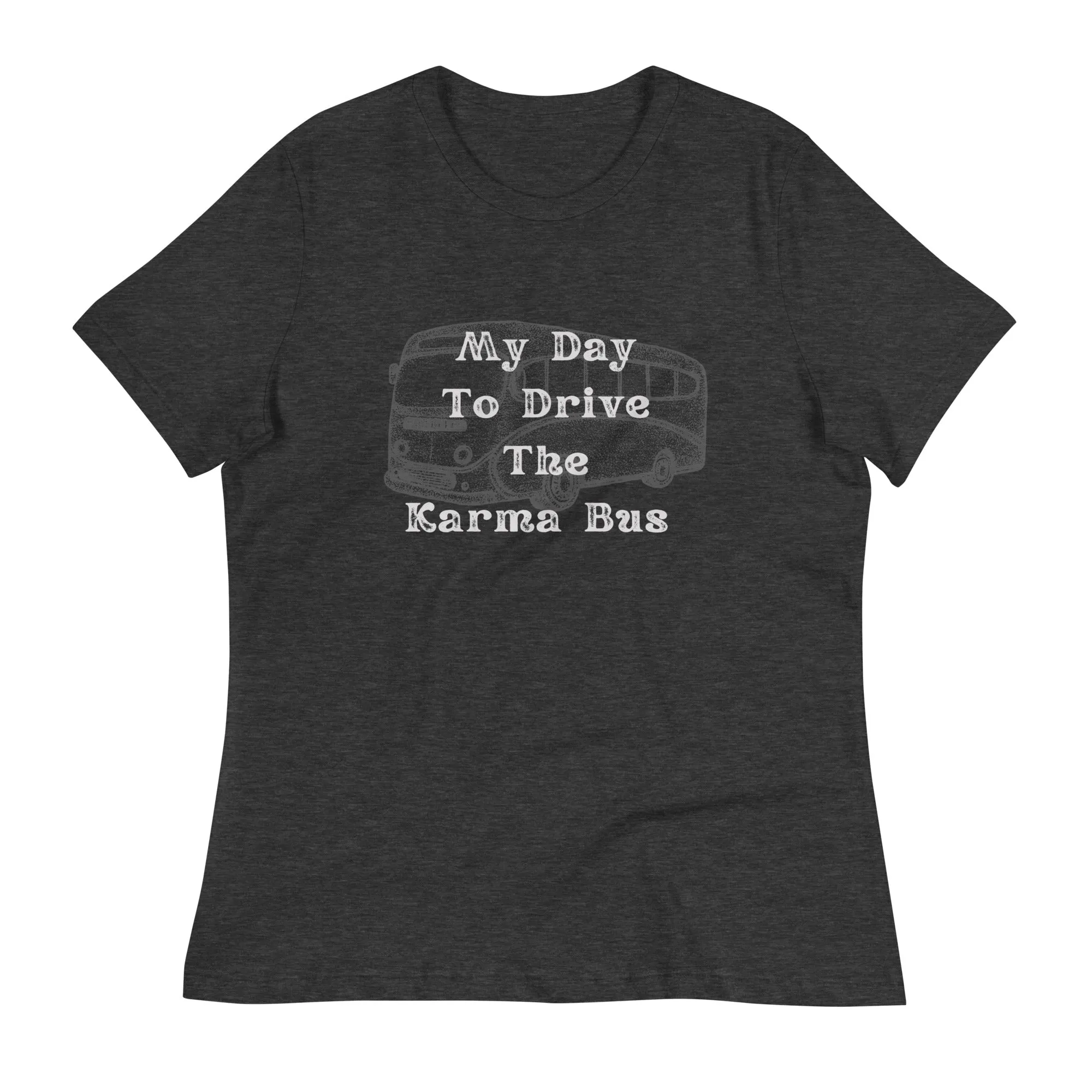 Karma bus graphic tee for ladies fashion, lioness-love