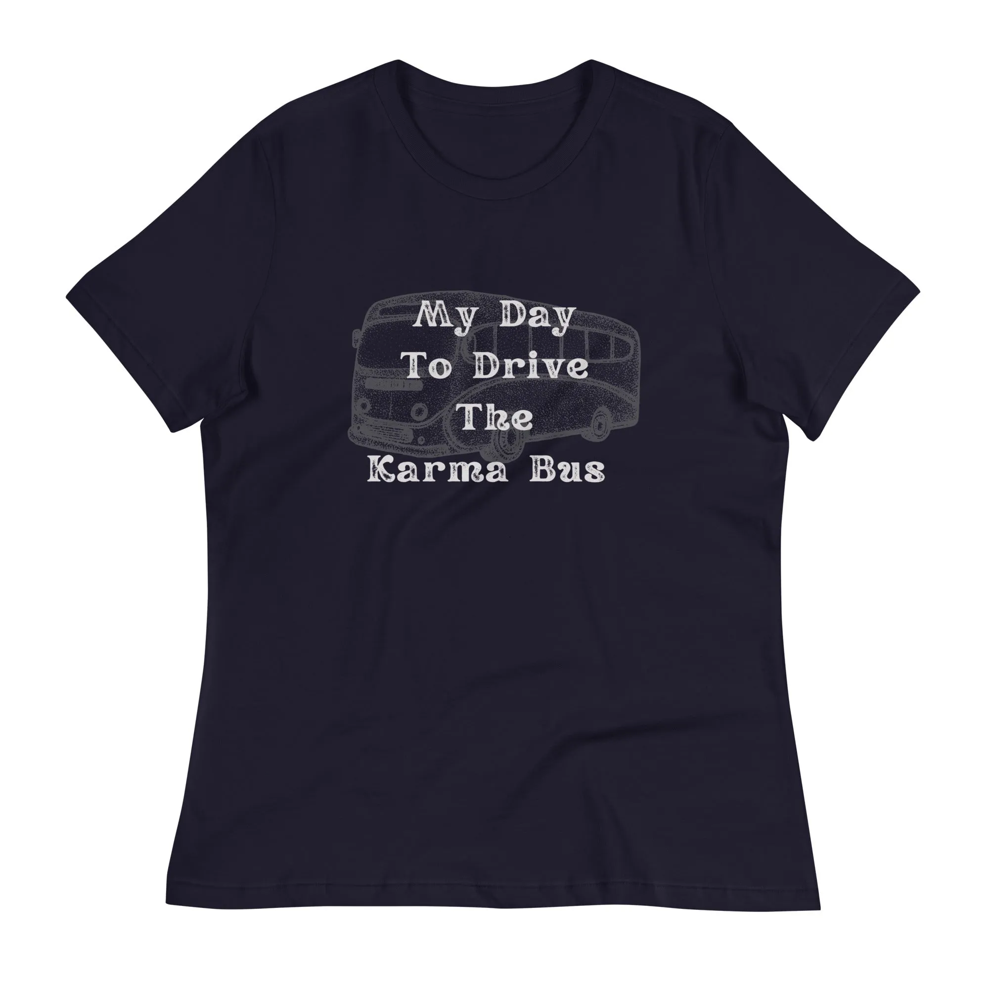 Karma bus graphic tee for ladies fashion, lioness-love