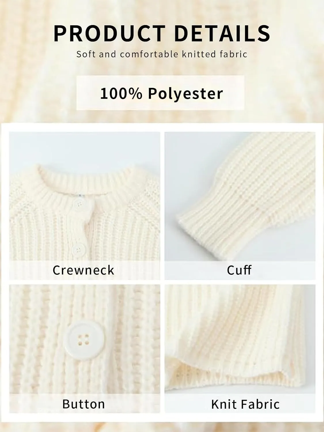 KEOMUD Women's Long Sleeve Cardigan Sweaters 2025 Spring Casual Crewneck Button Down Chunky Knit Cardigans