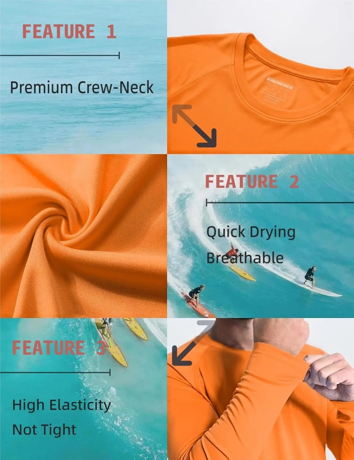 KINGFEN Men's UPF 50  Long Sleeve UV Sun Protection Shirts Quick Dry Athletic Shirts Hiking Fishing