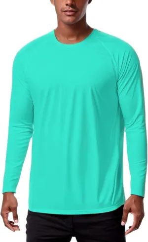 KINGFEN Men's UPF 50  Long Sleeve UV Sun Protection Shirts Quick Dry Athletic Shirts Hiking Fishing