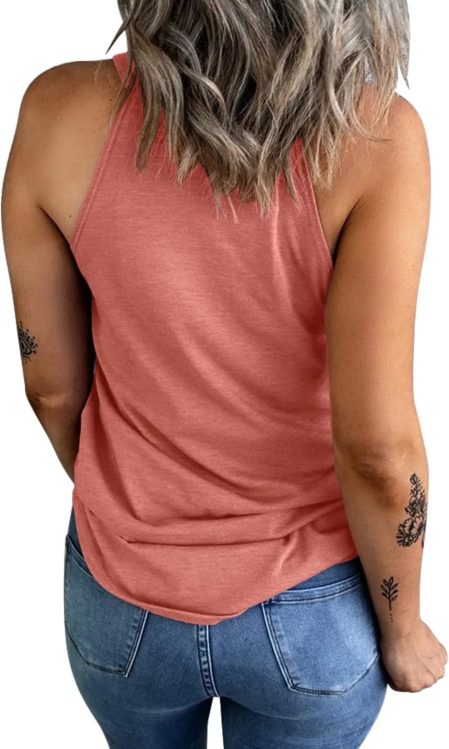 KINLONSAIR Women's Summer Sleeveless Halter Tee Shirts Crew Neck Workout Tank Tops Casual Plain Cami Shirts