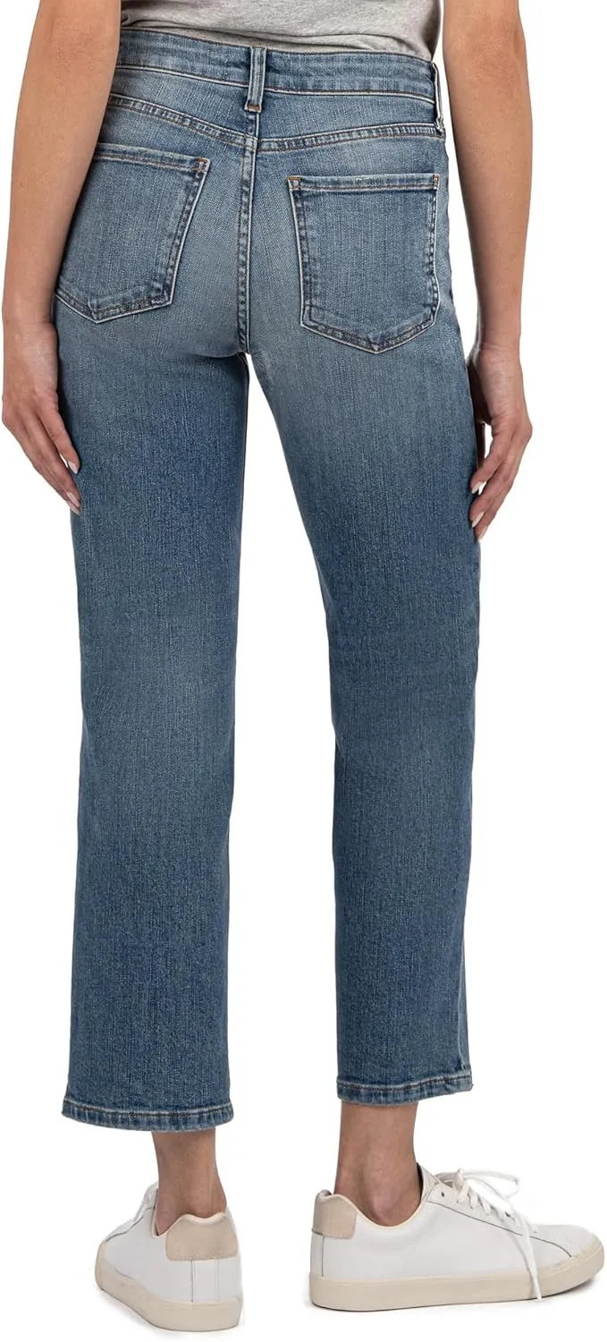 KUT from the Kloth Women's Elizabeth High Rise Straight Leg Front Inset Pockets