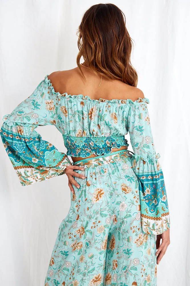 Lanterns Of Love Pants Aqua