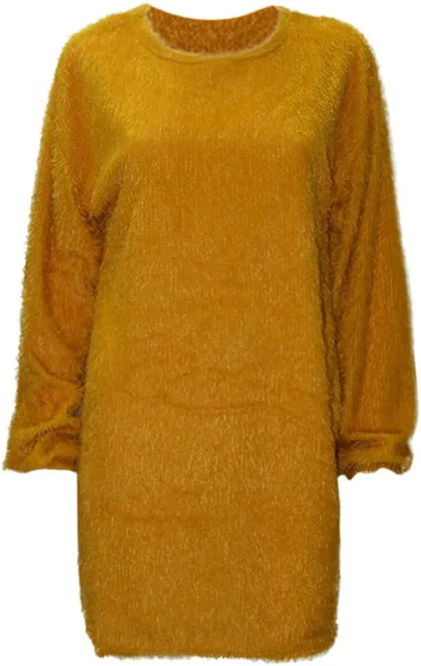 LCMTWX Long Sleeve Oversized Sweater Dress Sleeve Solid Knitted Fleece Dresses Loose Turtleneck Oversize Long Sleeve