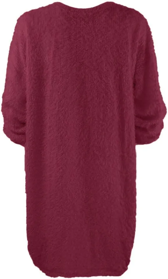 LCMTWX Long Sleeve Oversized Sweater Dress Sleeve Solid Knitted Fleece Dresses Loose Turtleneck Oversize Long Sleeve
