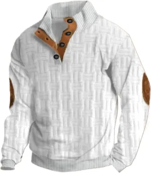 LCMTWX Mens Corduroy Sweatshirts Collar Button Sweatshirt 1/4 Top Button Long Sleeve Jacket Outdoor Fashion Solid Color