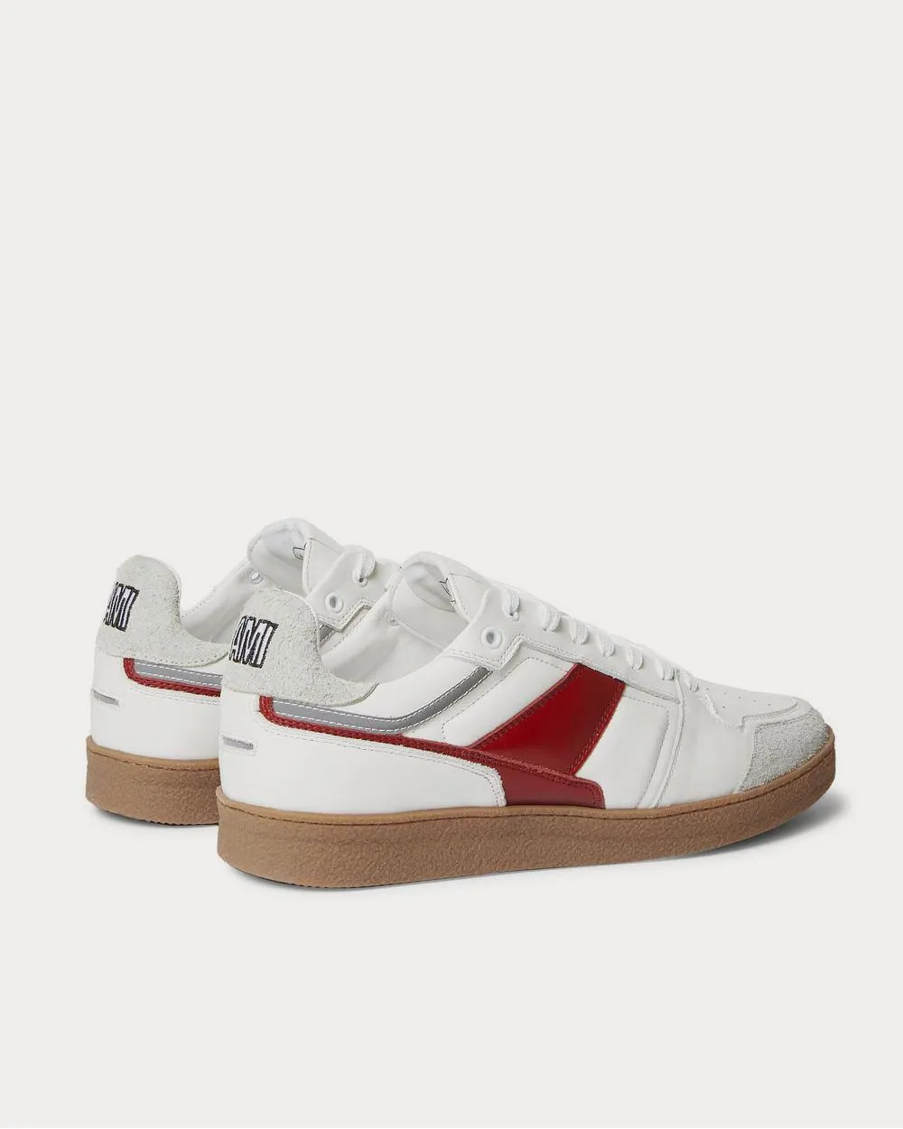 Leather and Suede  White low top sneakers