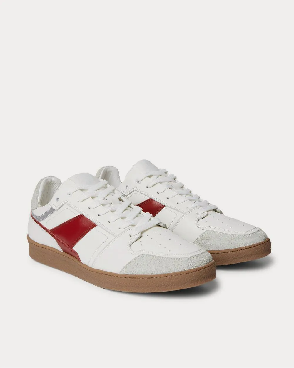 Leather and Suede  White low top sneakers