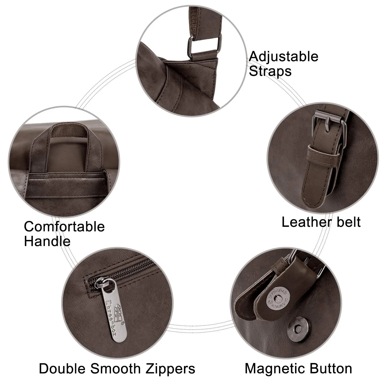 Leather Backpack for Women Men College Laptop Backpack Vintage Backpack Coffee