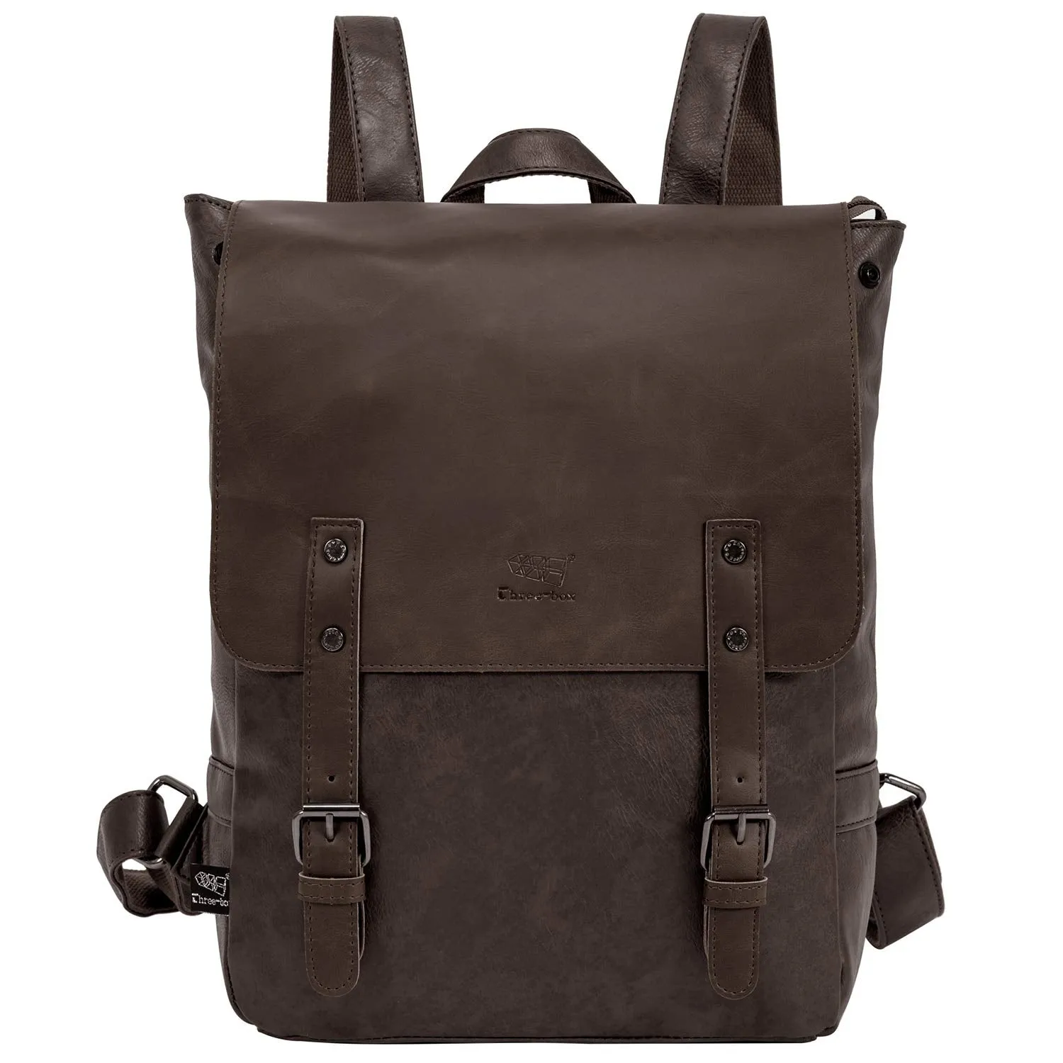 Leather Backpack for Women Men College Laptop Backpack Vintage Backpack Coffee